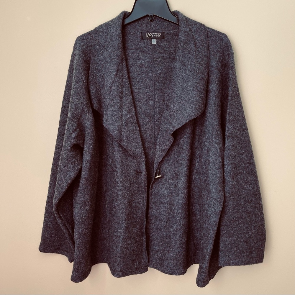 Kasper Single Button Blazer Jacket in Charcoal Size 3X